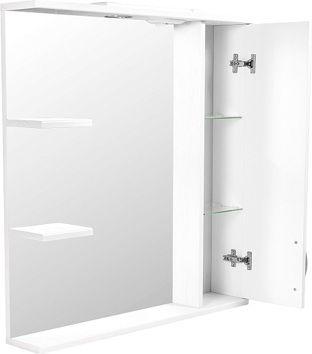 Stella Polare Зеркальный шкаф Кармела 75/С люкс белое серебро – фотография-6